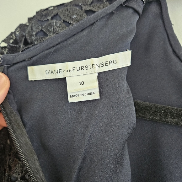 Diane Von Furstenberg new cindy lace dress 10 metallic - Picture 10 of 16